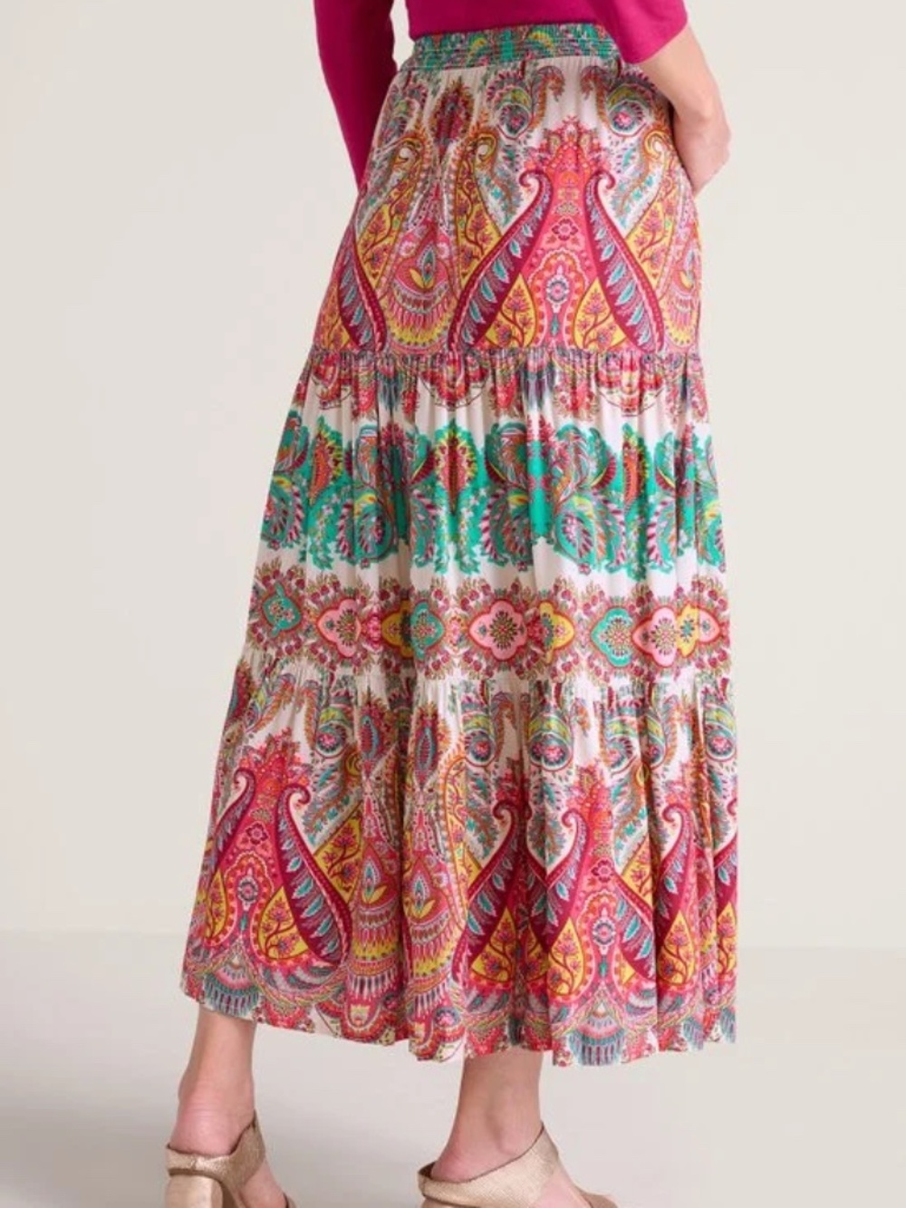 Soft Surroundings Kara Tiered Skirt Size Large